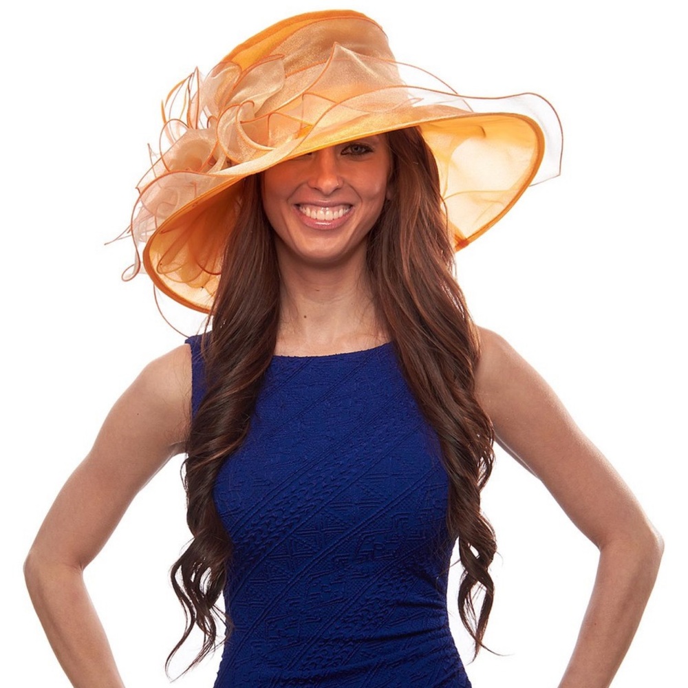 COPY - Saratoga Sweetheart Two Tone Organza Derby Hat with Flower